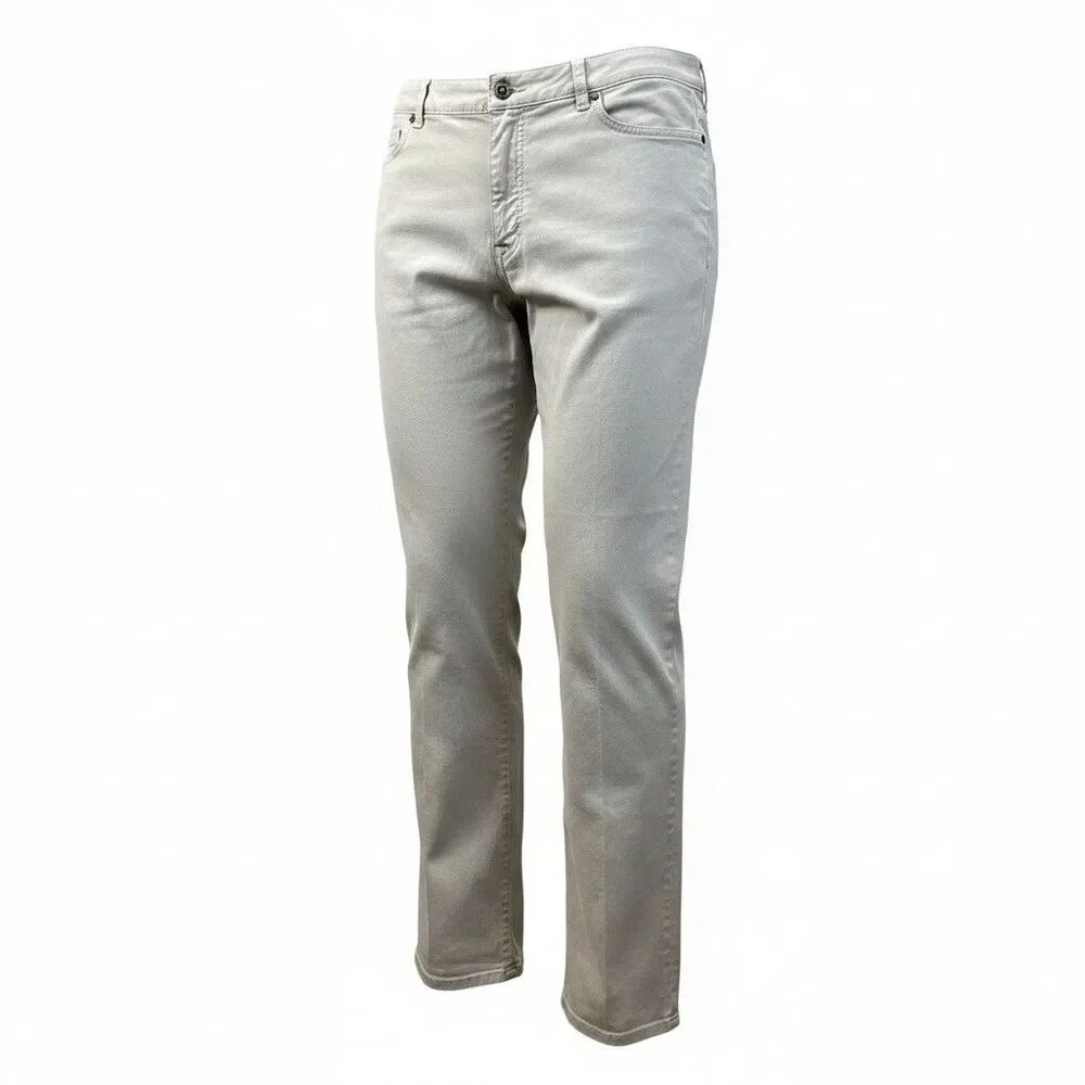 ERMENEGILDO ZEGNA LUXURY REGULAR FIT STRAIGHT LEG Men’s JEANS 38x32 Stone Colour
